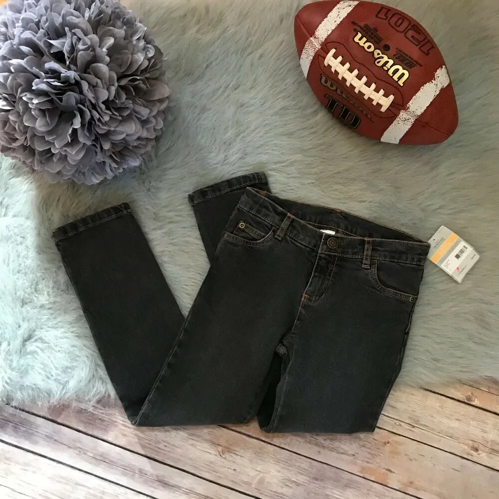 Carter's Girls Jeans Size 6X Black‎ Skinny Denim Stretchy Adjustable Waist NEW